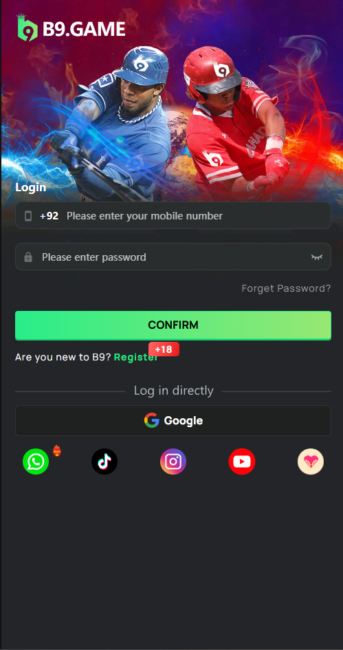 b9 app slot game lobby with provider categories